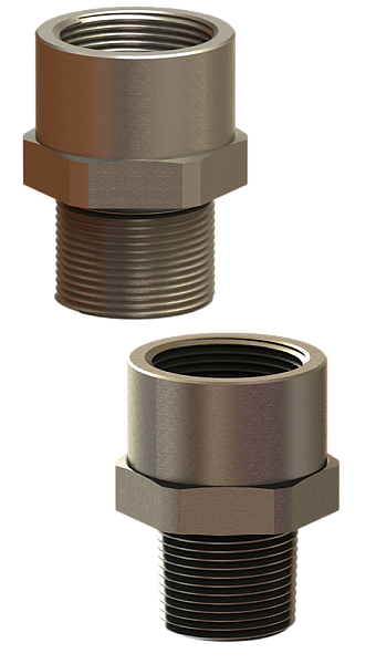 Переходник повышающий М20/М25 никелированная латунь IP66