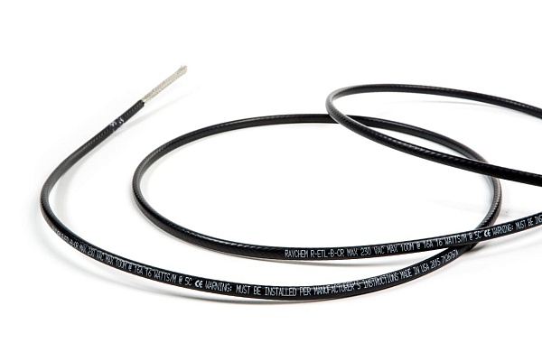 Саморегулирующийся греющий кабель R-ETL-B-CR для защиты от замерзания водопроводных труб DN <50мм,  - 10Вт/м @230В, при 5°C на теплоизолированной трубе   /Модифицированный полиолефин